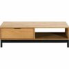 Table basse style atelier BRONX Bois massif et noir