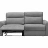 Canapé 3 places 2 relax manuels CORRANO tissu gris clair