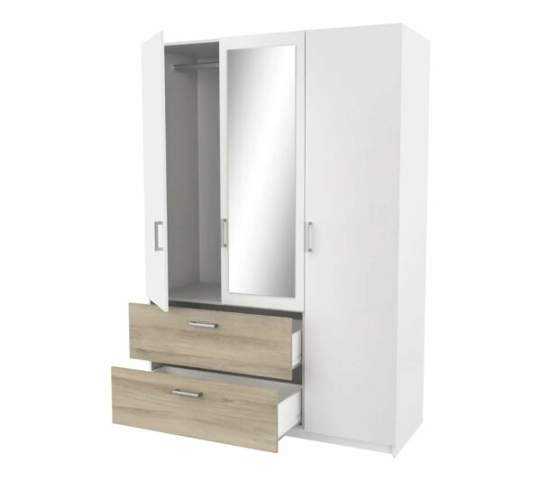 telechargement_f06e85c0-54e6-4006-ade2-1d1aa7494cde Armoire 3 portes 2 tiroirs L.134 cm READY imitation chêne kronberg et blanc
